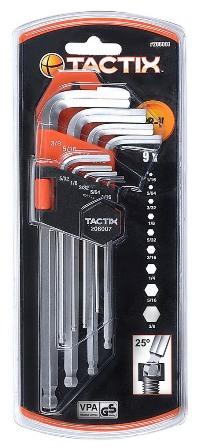 9PC BALL PEIN HEX KEY SET IN HOLDER-SAE