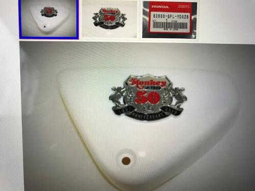 HONDA MONKEY 50TH ANNIVERSARY SIDE PANEL WHITE NEW