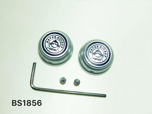 N.G.U. PRODUCTS CNC NUT COVERS SILVER WITH BLACK LOGO