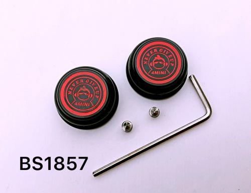N.G.U. PRODUCTS CNC NUT COVERS BLACK WITH RED LOGO