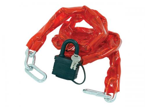 CHAIN LOCK PVC COATED WITH 40MM PADLOCK - 8MM X 1M