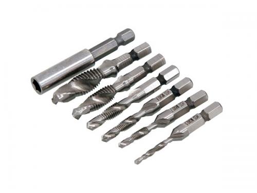 7-PIECE COMBINED HSS-G DRILL/THREAD CUTTING SET