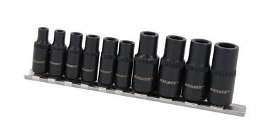 TAP SOCKET SET  10PCS  1/4 & 3/8 DRIVE  (MAGNETIC)