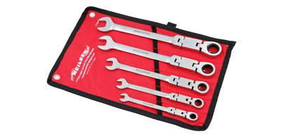 RATCHET COMBINATION WRENCH SET FLEXI 5PCS DEEP OFFSET