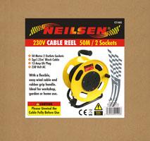 CABLE REEL - 50M / 2 SOCKET 240V