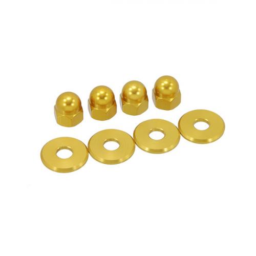 4 SHOCK NUT AND 4 WASHERS IN GOLD 