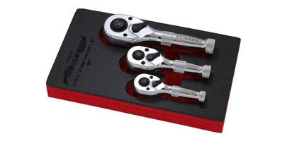 STUBBY RATCHET SET 3PC 90T