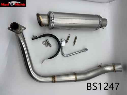 BRUSHED STAINLESS STEEL DOWNSWEPT EXHAUST