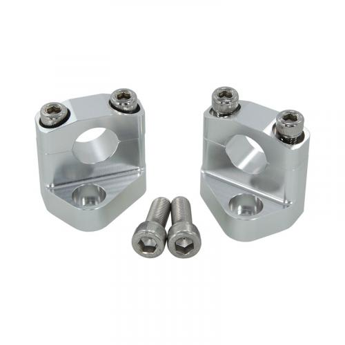 CNC HANDLE BAR RISER NEW STYLE SILVER