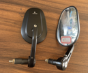 Black alloy rearview mirror with emark 