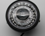 led headlight with emark with light housing in black