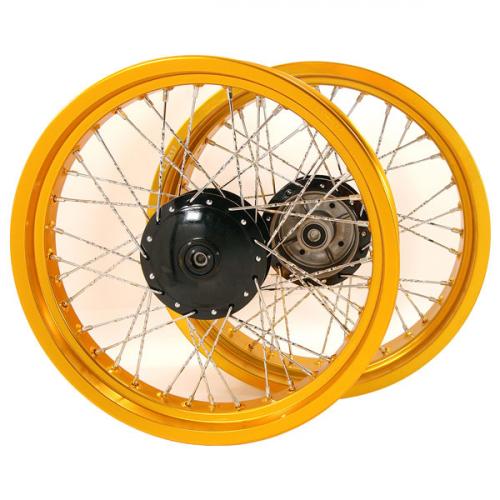 CUB GOLD ALLOY 36 TWISTED SPOKE RIMS 3.0 FRONT AND 4.25 REAR