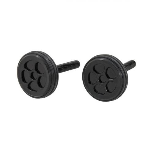 CNC WHEEL STYLE HANDLE BAR KNOBS IN BLACK