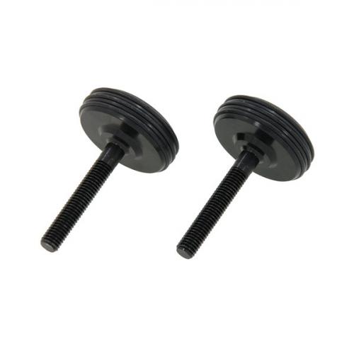 CNC WHEEL STYLE HANDLE BAR KNOBS IN BLACK