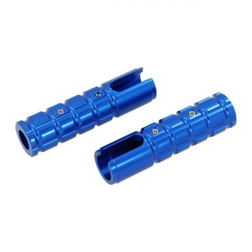 BLUE ALLOY FOOT PEGS TO FIT ON BAR