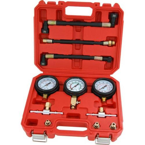 MOTORCYCLE COMPRESSION & FUEL PRESSURE GAUGE SET 3PC