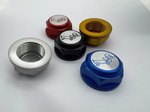 NEW ALLOY TOP YOKE NUT FOR DX IN BLUE
