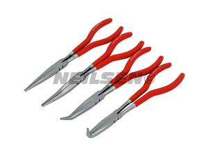 LONG NOSE PLIERS - 4 PIECE SET / PVC HANDLES