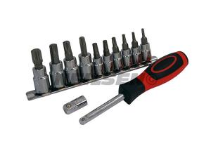 12PCS 1/4INCH & 3/8INCH DR BITS SOCKET SET