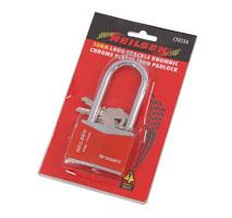 50MM LONG SHACKLE RHOMBIC CHROME PLATED IRON PADLOCK