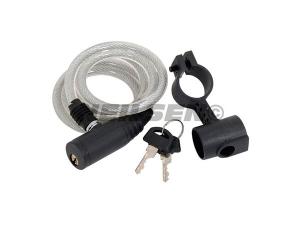 CABLE LOCK 8MM X 1M  H/D WITH PVC SLEEVE