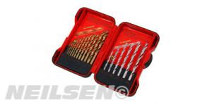 19PCS TITANIUM COATED AND TCT MASONRY DRILL BIT SET