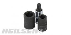 3PC PENTAGON SOCKET AND BIT SET