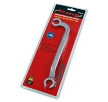 DOUBLE OPEN END RING WRENCH FOR DIESEL INJECTOR PIPES, 17 MM