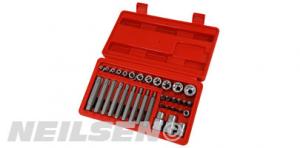 35PCS 1/4  3/8 & 1/2 DRIVE BITS SOCKET SET NEILSEN