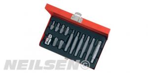 13PC STAR BIT SET IN RED METAL BOX