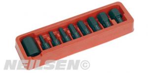 9PC 1/2INS METRIC HEX BIT SET