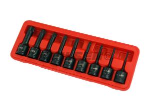 9-PIECE IMPACT BIT SOCKET SET, SPLINE, M4-16, 1/2