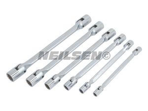 SOCKET WRENCH / FLEXI-HEAD SET - 6PC 12 SIZES