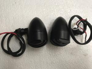 E MARKED METAL BLACK TURNING LIGHTS PAIR