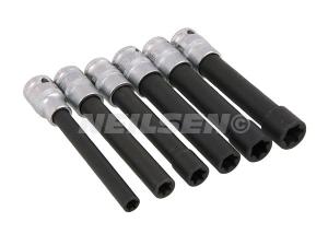 6-PIECE T-STAR / E-TYPE SOCKETS, EXTRA LONG, E10-20