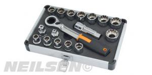 17PC 19MM SOCKET SET  MULTI FIT -GO THRU