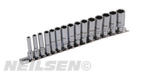 SOCKET SET XION 15PC DEEP 1/4 4 - 14MM