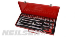 SOCKET SET - 26PC 1/2IN.DR WITH EXT RATCHET