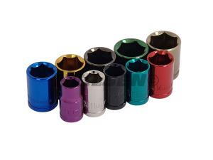 SOCKET SET - 10 PIECE 3/8IN. DRIVE - MULTI-COLOURED