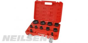 11-PIECE SPECIAL SOCKET SET FOR GROOVED NUTS, 22-75 MM