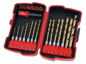 21-PACK TITANIUM TWIST DRILL BIT SET