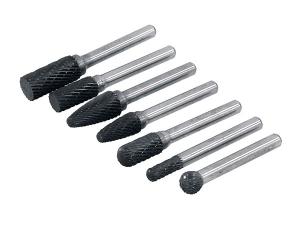 TUNGSTEN CARBIDE 7PC ROTARY BURR SET