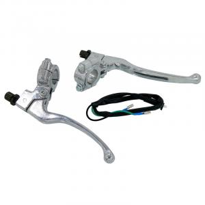 SILVER BRAKE AND CLUTCH CABLE LEVER SET
