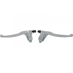 SILVER BRAKE AND CLUTCH CABLE LEVER SET
