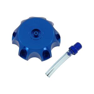 Alloy fuel tank cap with top valve BLUE