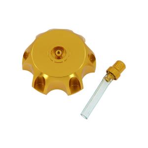 Alloy fuel tank cap with top valve gold
