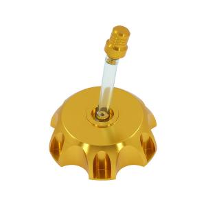 Alloy fuel tank cap with top valve gold