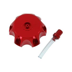 Alloy fuel tank cap with top valve RED